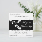 ブラッ日本のク&ホワイトブライダルシャワー招待状 招待状 (スタンド正面)