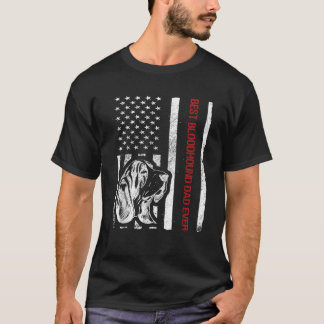 ブラッ最高のドハウンドパパEVER USAフラッグBloodhound Owner Tシャツ