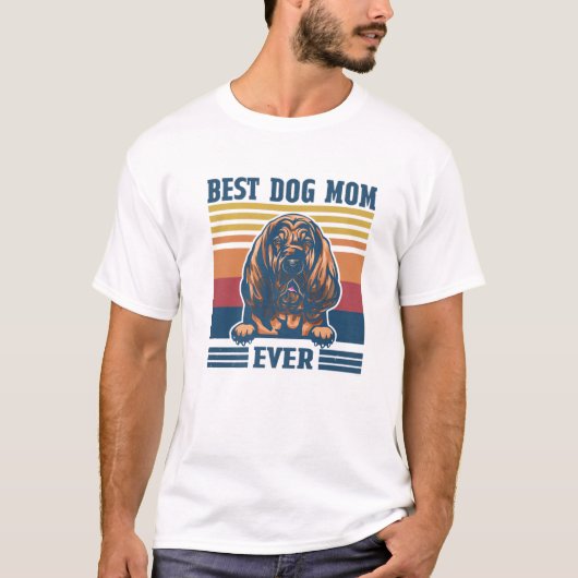 ブラッ最高のドハウンドママおもしろい犬ママ母ダ Tシャツ (正面)
