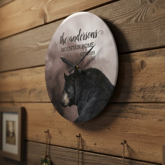 ブラッ素朴クベアフォレストキャビンデコーモノグラム ラージ壁時計