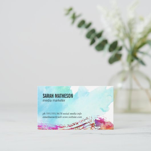 ブラッ芸術的シュカラフルテクスチャ 名刺 (スタンド正面)