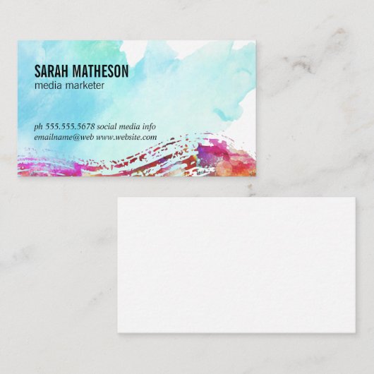 ブラッ芸術的シュカラフルテクスチャ 名刺 (正面/裏面)