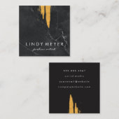 ブラッ芸術的シュフェイク金ゴールド |石板 スクエア名刺 (正面/裏面)