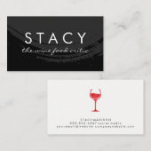 ブラッ芸術的シュブラックワイングラスはっきりした文字 名刺 (正面/裏面)