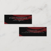 ブラッ芸術的シュ黒塗り深い赤 スキニー名刺 (正面/裏面)
