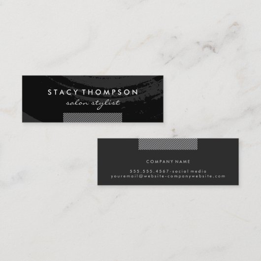 ブラッ芸術的シュ(黒) |アクセンストライプト スキニー名刺 (正面/裏面)