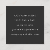 ブラッ芸術的シュ(黒) スクエア名刺 (裏面)