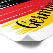 ブラッ芸術的ストロークのドイツ国旗 ポスター (角)