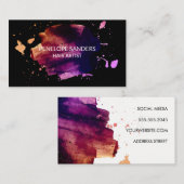 ブラッ表現シュ |黒の背景 名刺 (正面/裏面)