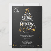 ブラッ食べク·ドリンク·ベ·メリー·クリスマス·パーティー 招待状 (正面)