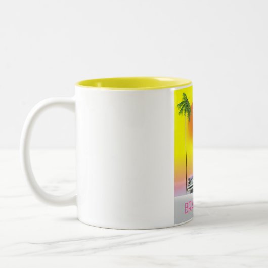 ブラデトンフロリクラシックダ車の旅行ポスター ツートーンマグカップ (左)