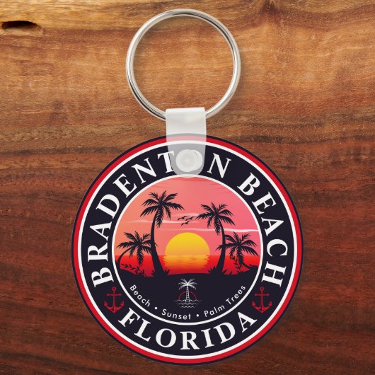ブラデトンフロリダレトロサンセットパームツリーズ1960s キーホルダー (裏面)