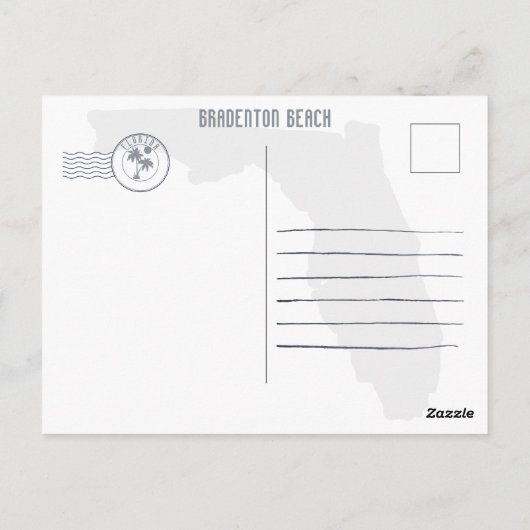 ブラデントンビーチフロリダレトロサンセットディ土産 ポストカード (裏面)