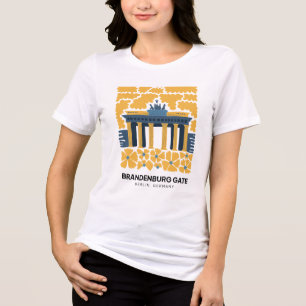 ブラデンバーグゲートベルリン抽象芸術旅行フローラアート トライブレンドＴシャツ