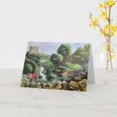 ブラニー城折りグリーティングカード カード (黄色い花)