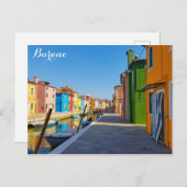 ブラノイタリアカラフルハウスオンカナル ポストカード (正面/裏面)