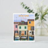 ブラノイタリアカラフルヴィンテージトラベル ポストカード (スタンド正面)