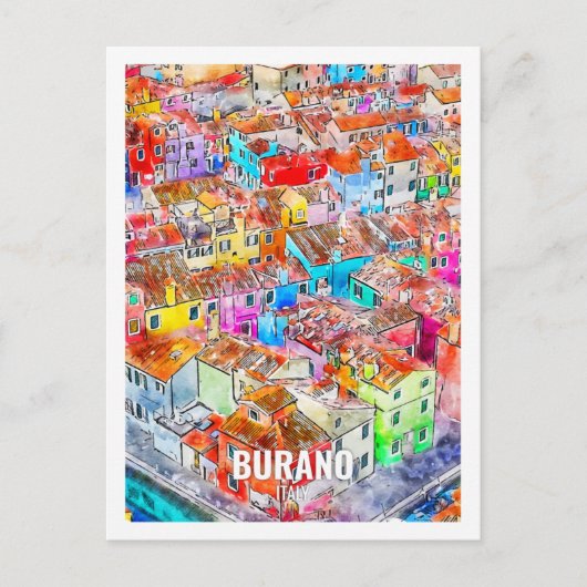 ブラノイタリア有名な旅行プレイスウォーターカラー ポストカード (正面)