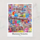 ブラノヴェネトイタリア旅行水の色の手描き ポストカード (正面)