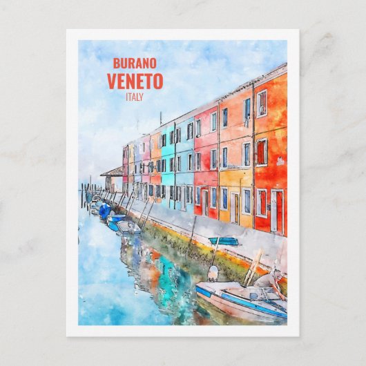 ブラノヴェネトイタリア有名な旅行水の色 ポストカード (正面)