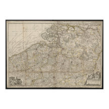ブラバント公国と隣接州の地図、1712年