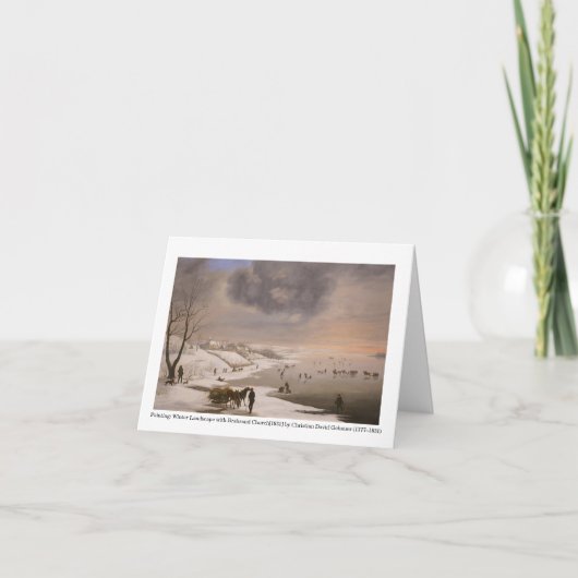 ブラバンド教会の冬の風景[1831] カード (正面)
