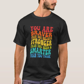 ブラバーアンユー信じ感動的レトロ波形R Tシャツ