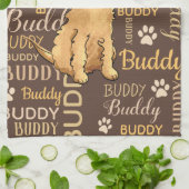 ブラパーソナライズされたウンドッグ キッチンタオル (折り畳み)