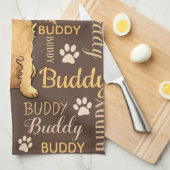 ブラパーソナライズされたウンドッグ キッチンタオル (四つ折り)