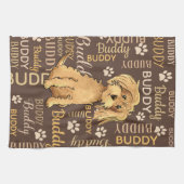 ブラパーソナライズされたウンドッグ キッチンタオル (横)