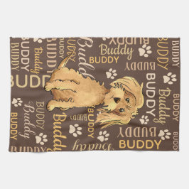 ブラパーソナライズされたウンドッグ キッチンタオル