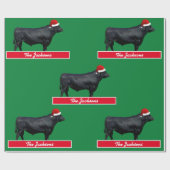 ブラパーソナライズされたックアンガス&サンタハット ラッピングペーパー (フラット)