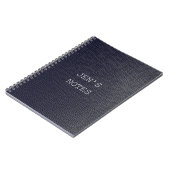 ブラパーソナライズされたック/ブルーレザー/スキンルックノートブック ノートブック (左側)