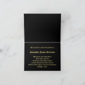 ブラパーソナライズされたック+金ゴールド卒業発表 招待状 (内部)