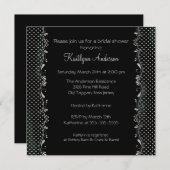 ブラファンシーック&シルバートリムブライダルシャワーの招待 招待状 (正面/裏面)