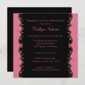 ブラファンシーック&ピンクトリムブライダルシャワーの招待 招待状 (正面/裏面)