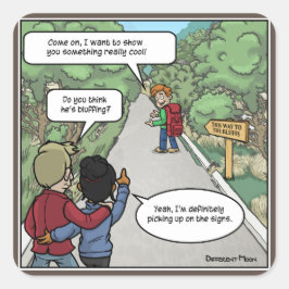 ブラフィングおもしろいシール スクエアシール