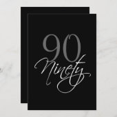 ブラフォーマルックグレー90th誕生日招待状 招待状 (正面/裏面)