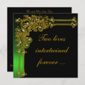 ブラフォーマルック&グリーン結婚式招待状 招待状 (正面/裏面)