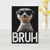 ブラフミーキャット _ 面白いミーキャット好き _ ミーム好き カード (黄色い花)