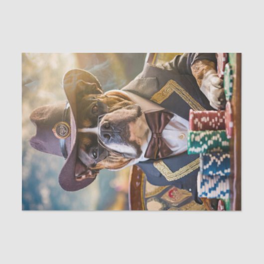 ブラフ大佐ブルドッグ遊トランプのポーカー 薄葉紙 (正面)