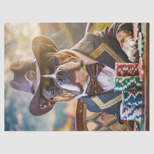 ブラフ大佐ブルドッグ遊トランプのポーカー 薄葉紙 (正面)