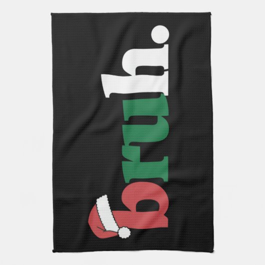 ブラフ ミーム 面白い セリフ ブロ クリスマス 挨拶 キッチンタオル (縦)