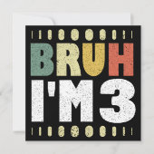 ブラフ 誕生日 ３歳 バースデー おもしろ ガール アンド ボーイ 招待状 (正面)