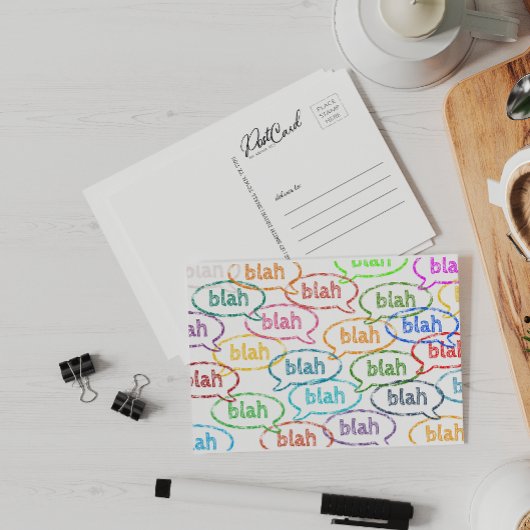 ブラブラおもしろいッカラフルキュイセハローカスタム ポストカード