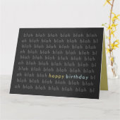 ブラブラハッピーバースデータイポグラフィカード カード (黄色い花)