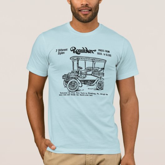ブラブラ歩く人の自動広告1904年 Tシャツ (正面)