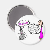 「ブラブラ – 何でも！」 – 猫好きの贈り物 マグネット (正面/裏面)