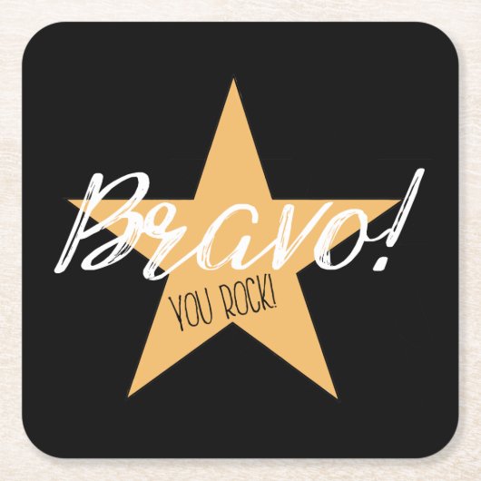 「ブラボー!この野郎!」 スクエアペーパーコースター (正面)