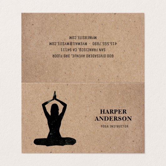 ブラミニマルックヨガインストラクタープロフェッショナルロゴ  名刺 (外部フラット)